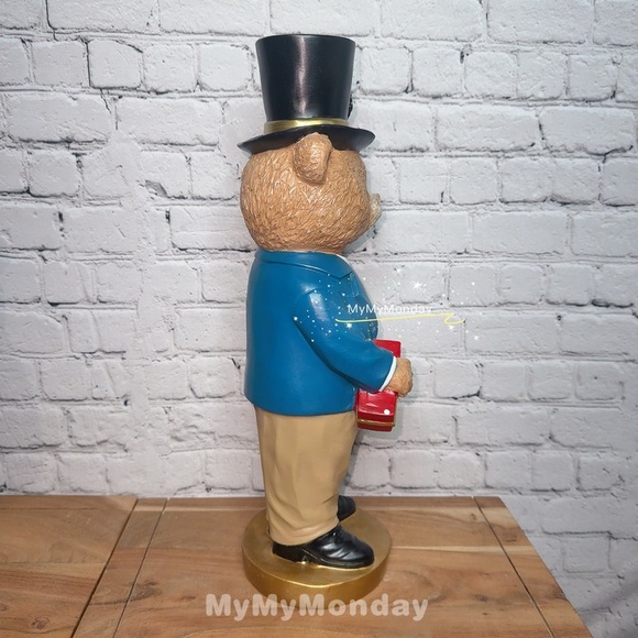 Ralph Lauren Inspired Teddy Bear Figurine with Top Hat - Picture 4 of 6